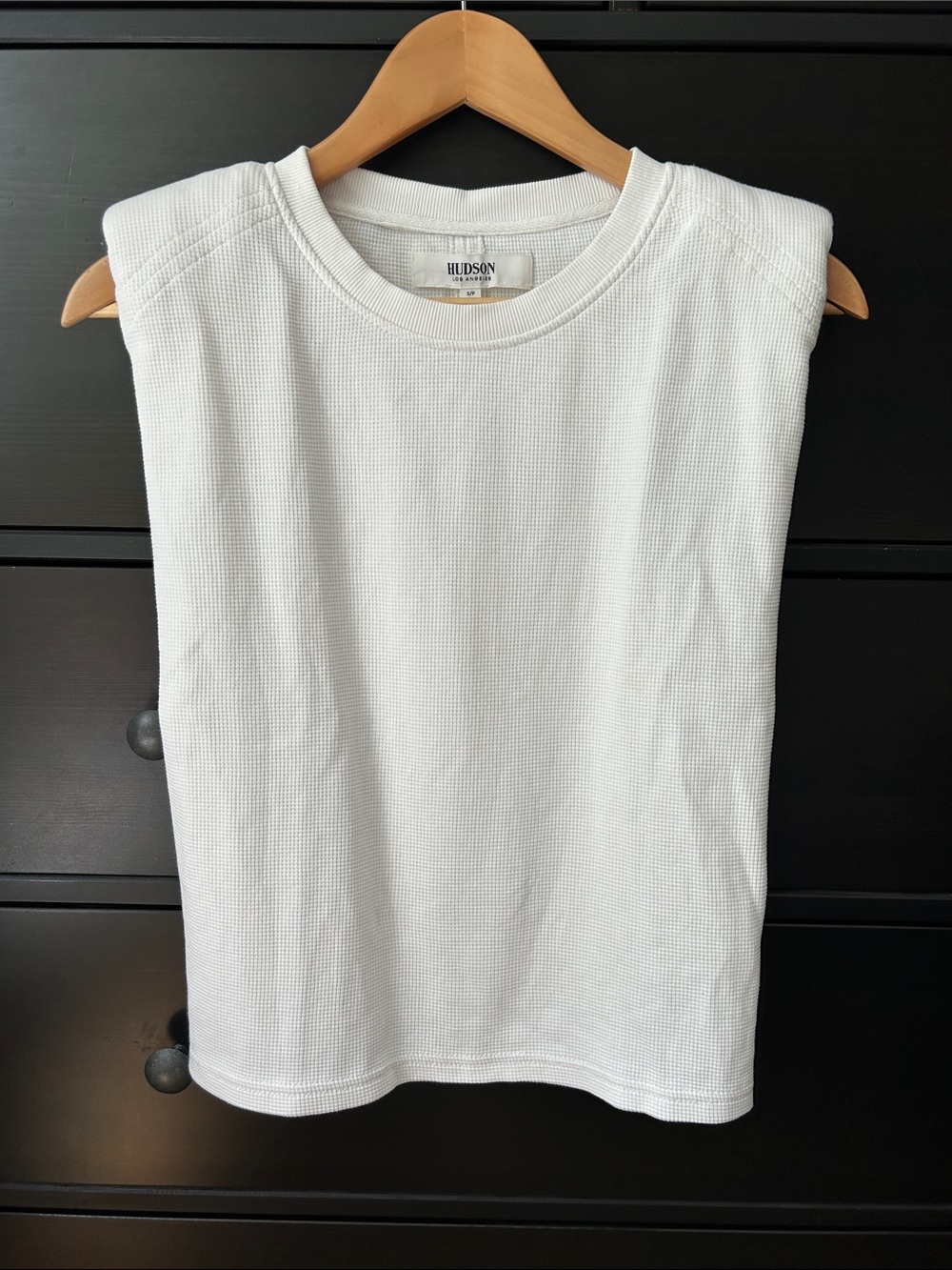 Hudson Jeans White Waffle Sleeveless Top